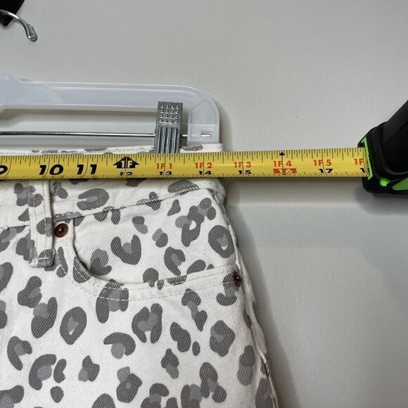 Abercrombie & Fitch White Gray Leopard Mom Jeans Size 6 Long - Picture 5 of 9